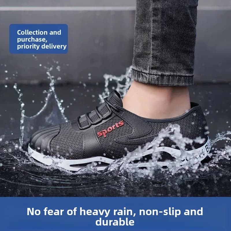 Bottes de pluie grandes tailles pour hommes imperméables anti-dérapantes résistantes - Pêche printemps automne