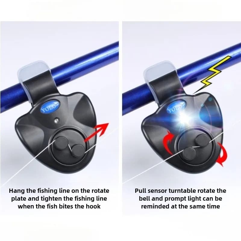 Alarme de touche LED portable pour pêche à la carpe - Indicateur avec amortisseur et signal sonore puissant