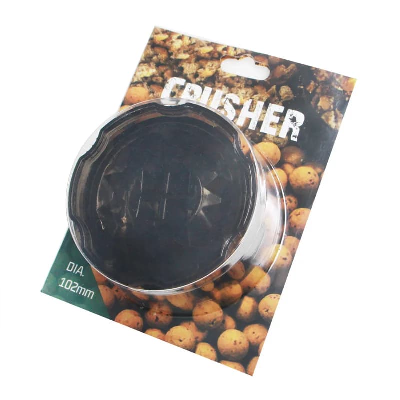 Broyeur à amorce pour carpe - Boîte en plastique fumé avec broyeur intégré pour bouillettes et appâts