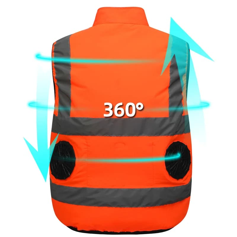 Veste rafraîchissante homme avec ventilateur USB pour travail en été - Veste de travail ventilée et lumineuse