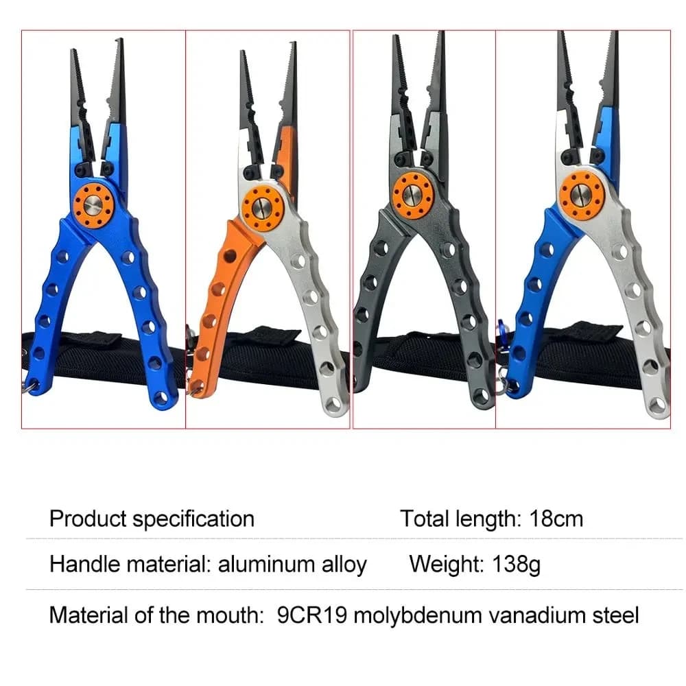 Pince multifonction aluminium coupe-ligne dégorgeoir - Ciseaux pêche 20cm 150g