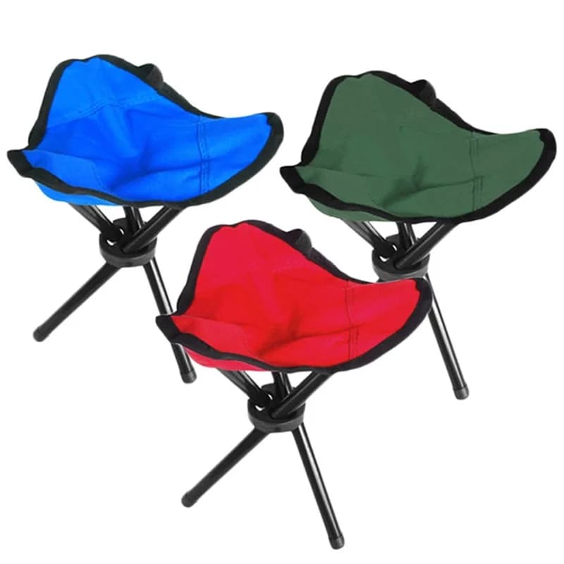 Tabouret de pêche pliant à trois pieds en fer pour randonnée pêche et accessoires de loisirs
