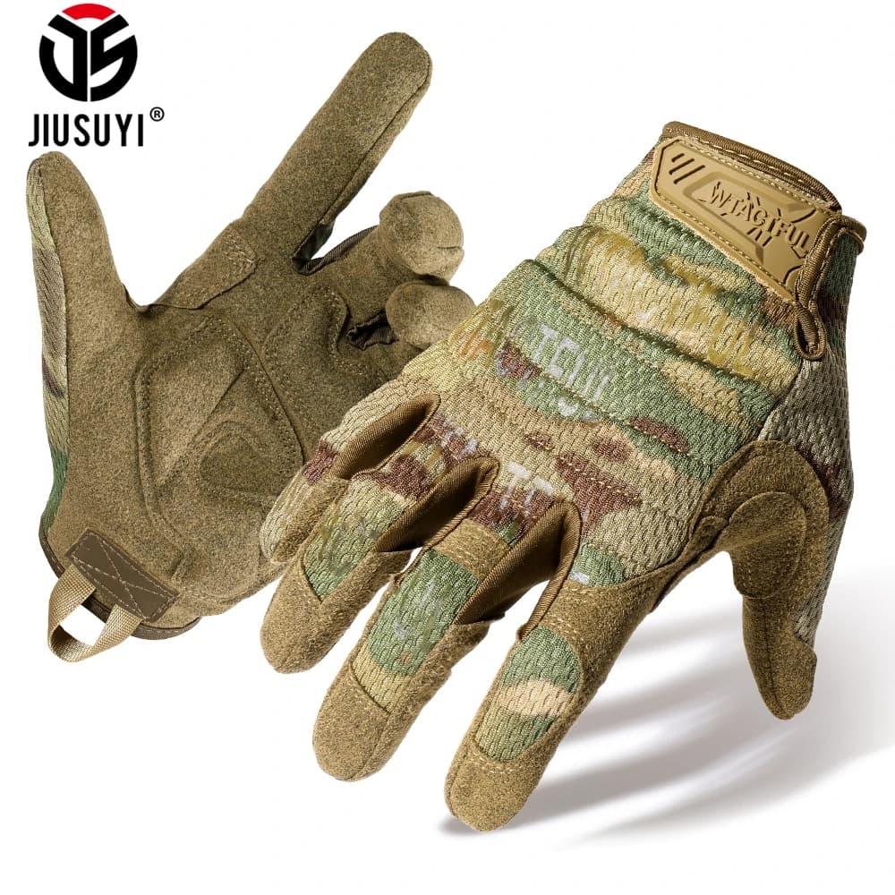 Gants tactiques camouflage écran tactile pour pêche, paintball, airsoft et sports de plein air mixtes