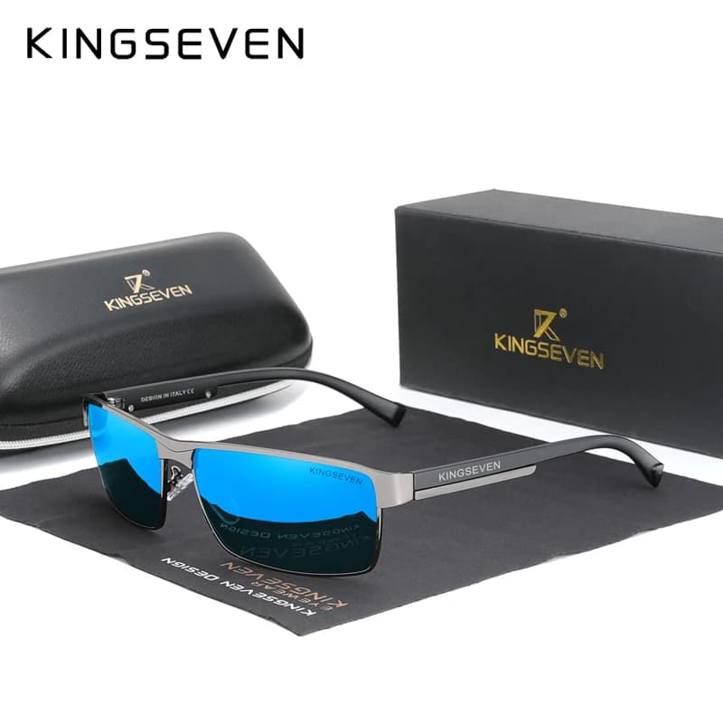 Lunettes de soleil polarisées KINGSEVEN pour pêche homme - UV400 qualité supérieure rectangle confortable