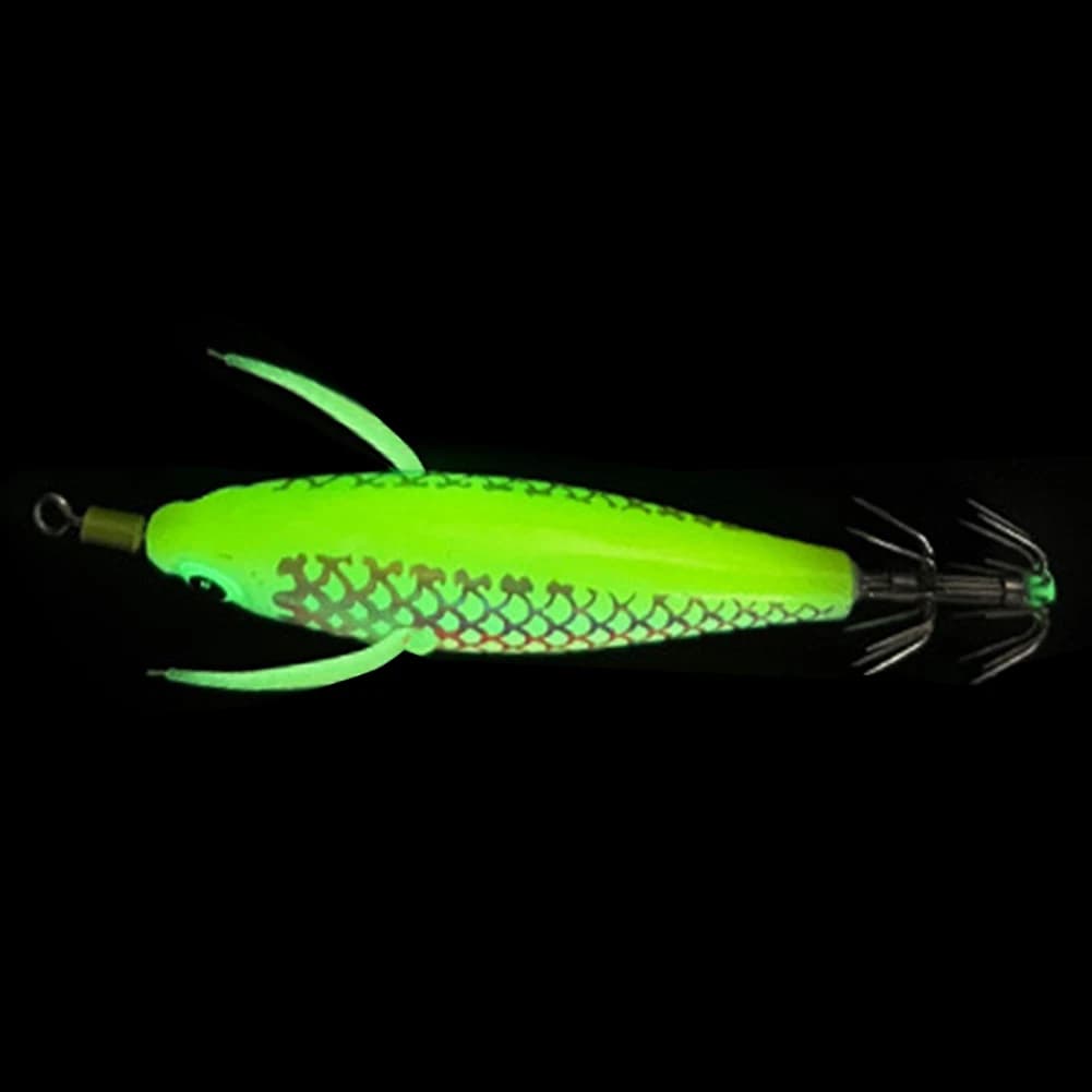 Leurre soupe phosphorescent pour pêche de nuit avec yeux 3D, appât efficace pour seiche et calmar
