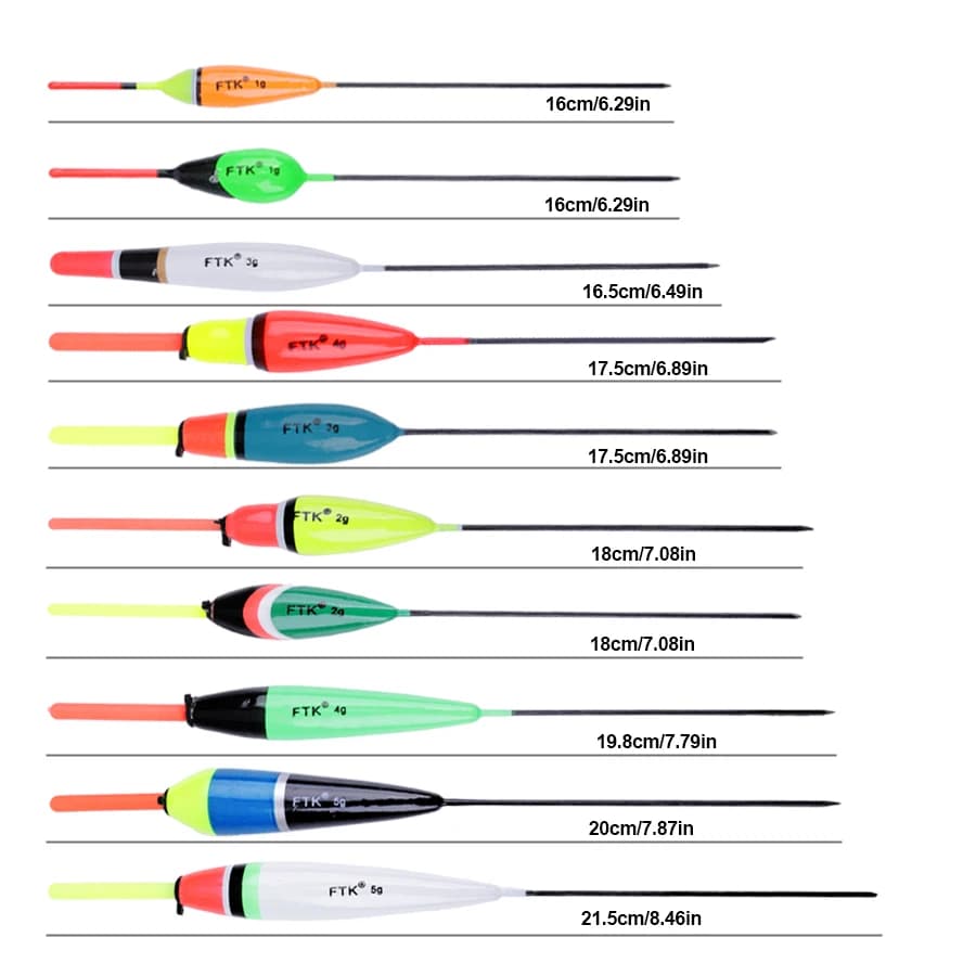 Kit de flotteurs Barguzinsky en sapin 10 pièces 1g à 5g pour la pêche de la