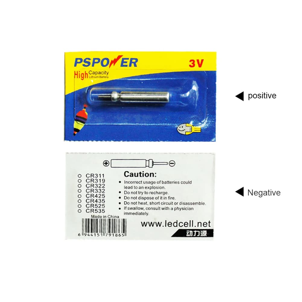Flotteurs lumineux de pêche de nuit 100 pièces avec chargeur CR425 3V et piles lithium pour