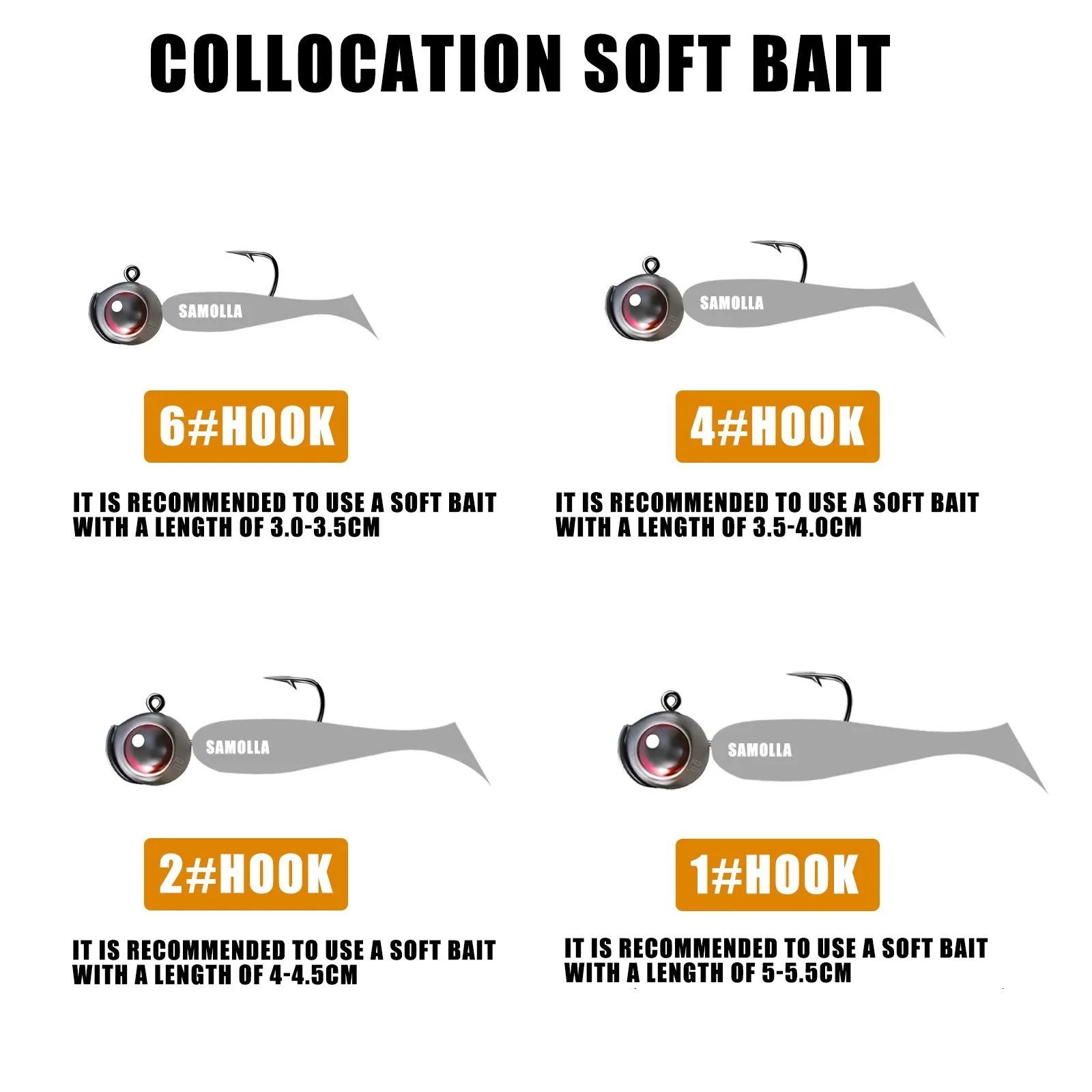 Lot de 10 hameçons plombés tête large pour leurres souples type Ned ou T-tail, 2.5g à