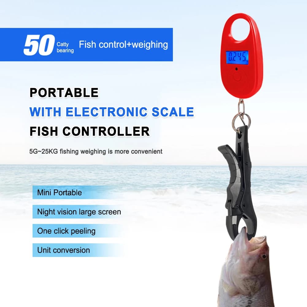 Balance digitale pêche 3 modes avec pinces à poisson - Mini balance suspendue portable 40KG précise