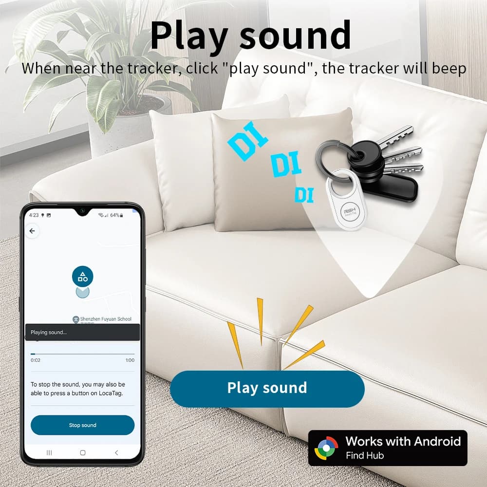 Tracker GPS 4PCS pour Samsung - Localisateur anti-perte pour matériel de pêche Android