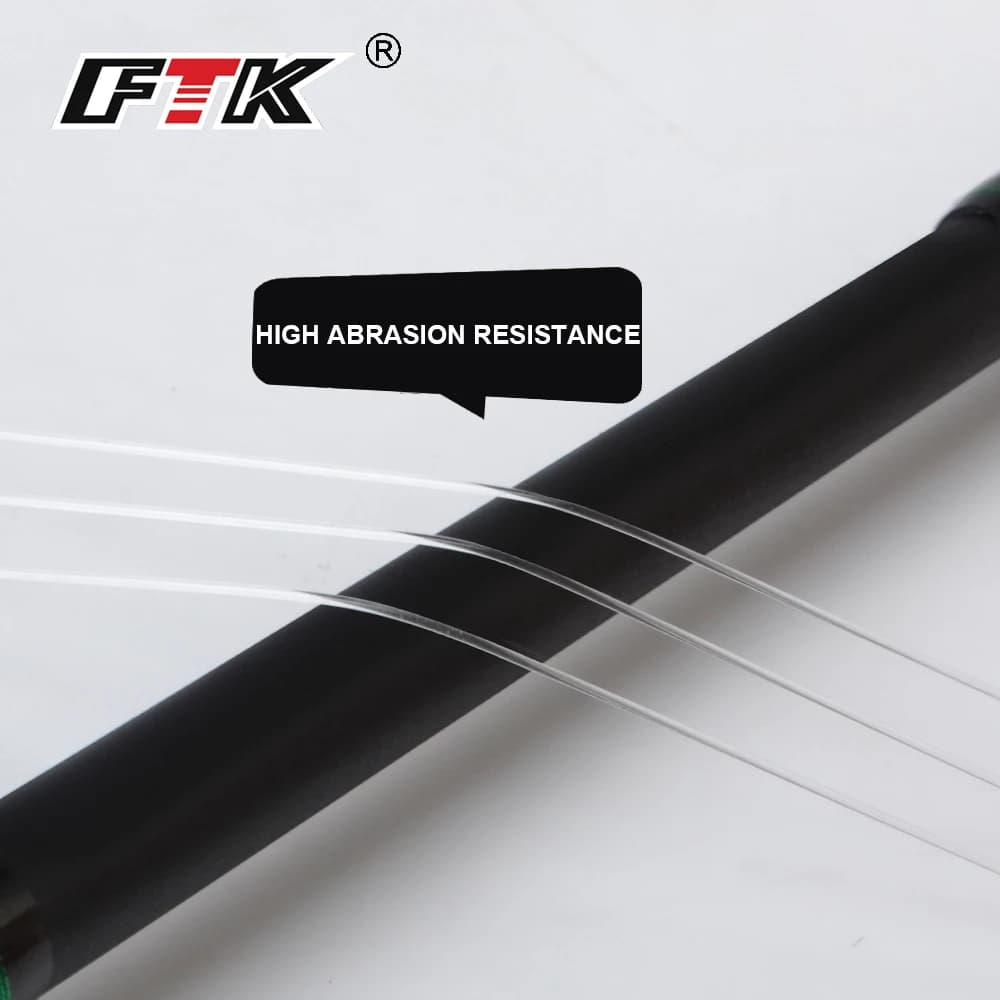 Ligne fluorocarbone FTK 100M pour pêche à la carpe, leader coulissant résistant 4.13LB à 34.32LB