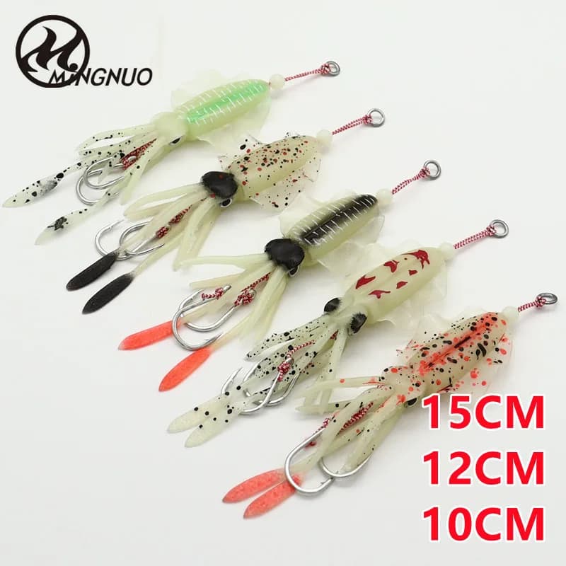 Leurre souple calmar AS Soft Lure - Jupes PVC pour pêche en mer et trolling bateau
