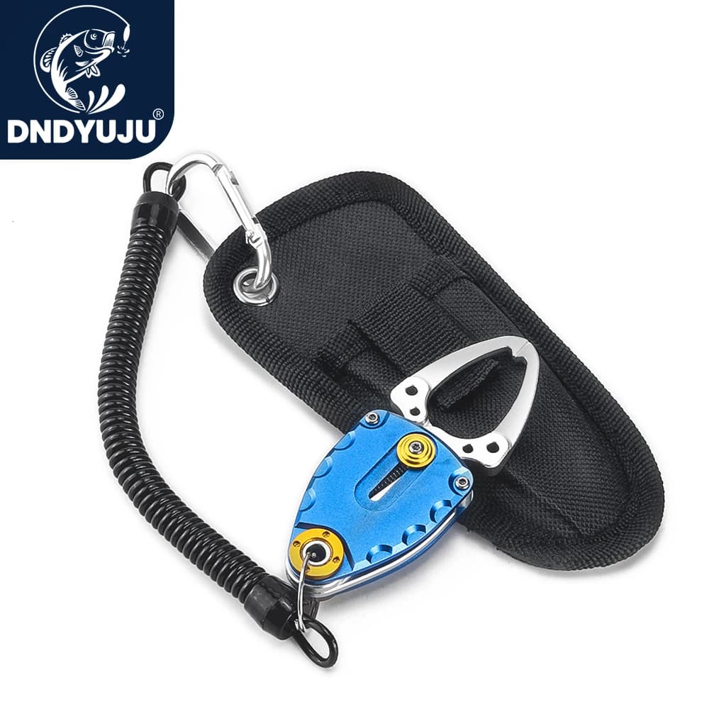 Pince à lèvres de poisson pliable DNDYUJU - Ultra légère avec corde de retenue pour pêche