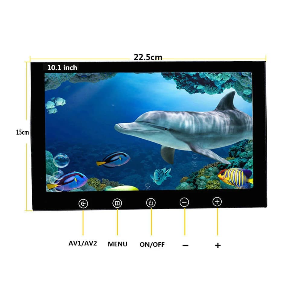 Caméra vidéo pêche sous-marine 10 pouces écran large IP68 20 LEDs rotative détecteur poissons