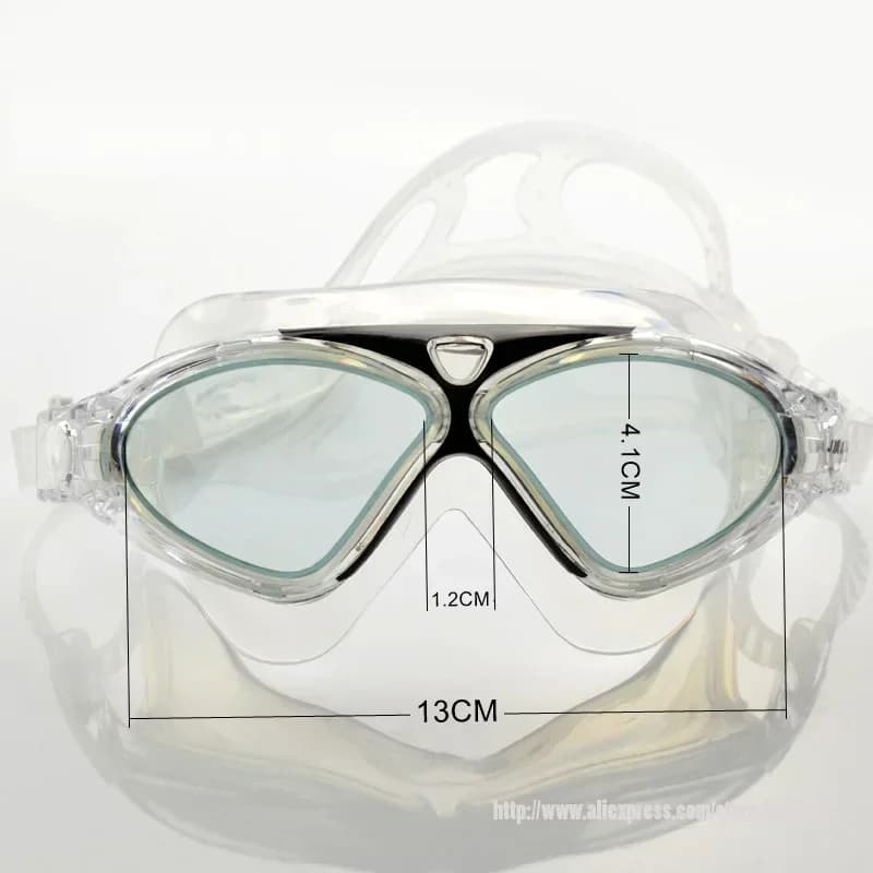 Lunettes de natation anti-buée étanches avec ceinture en silicone pour hommes et femmes - Optique sportive
