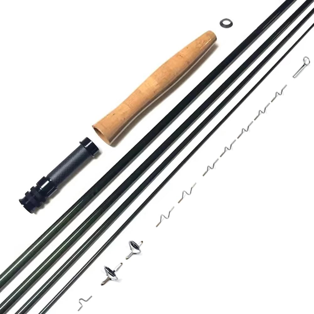 Kit canne à mouche DIY NooNRoo IM8 9ft blank carbone fast action poignée liège 3wt 4wt 5wt 6wt montage pêche