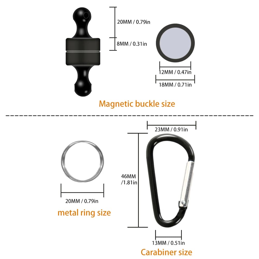 ZUKIBO attache magnétique pêche puissante - accroche rapide métal fort pour montagne et pêche