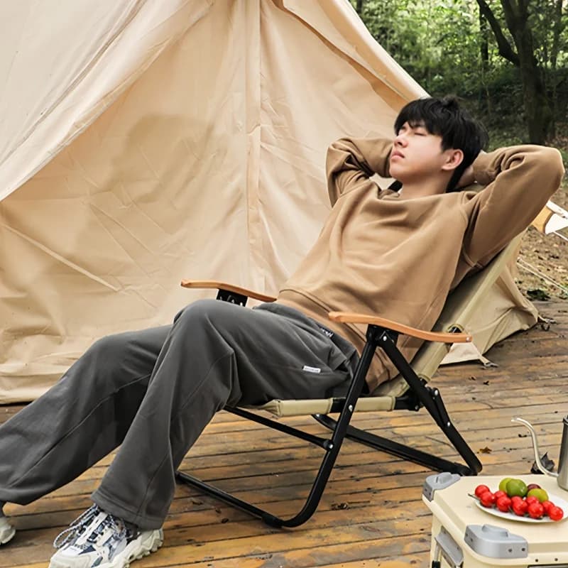 Chaise de pêche réglable avec coussins amovibles pour camping, plage et randonnée