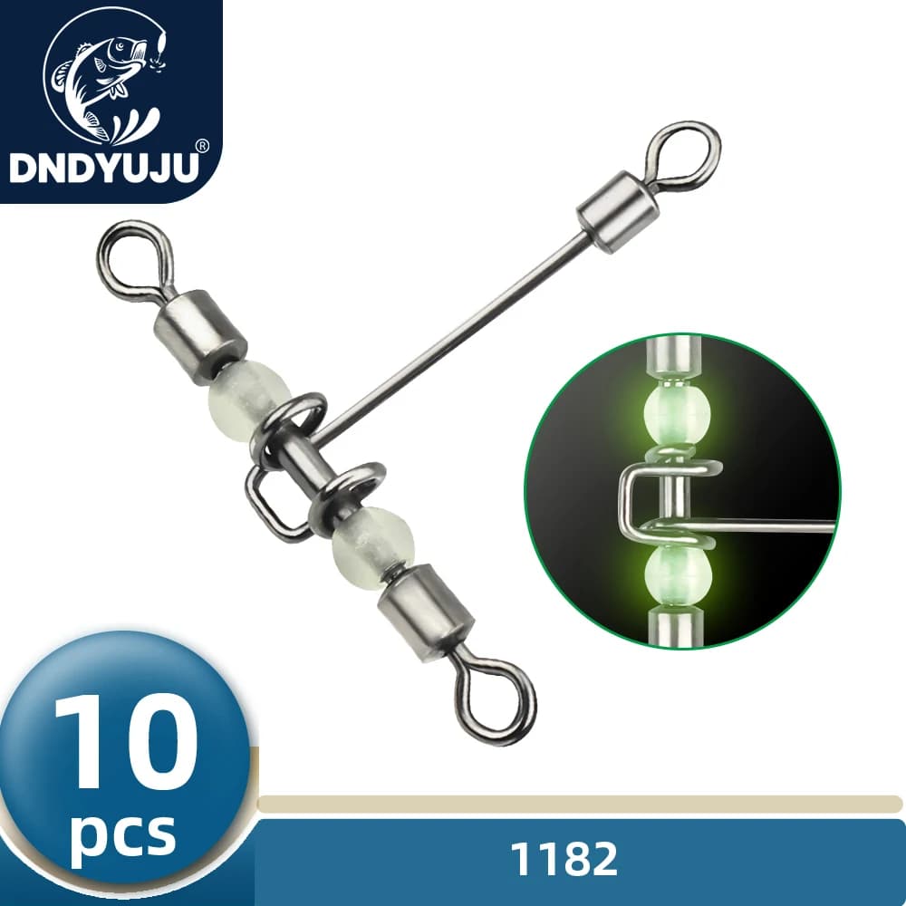 10 pièces émerillons T luminescents DNDYUJU avec perles pour pêche nocturne et faible luminosité