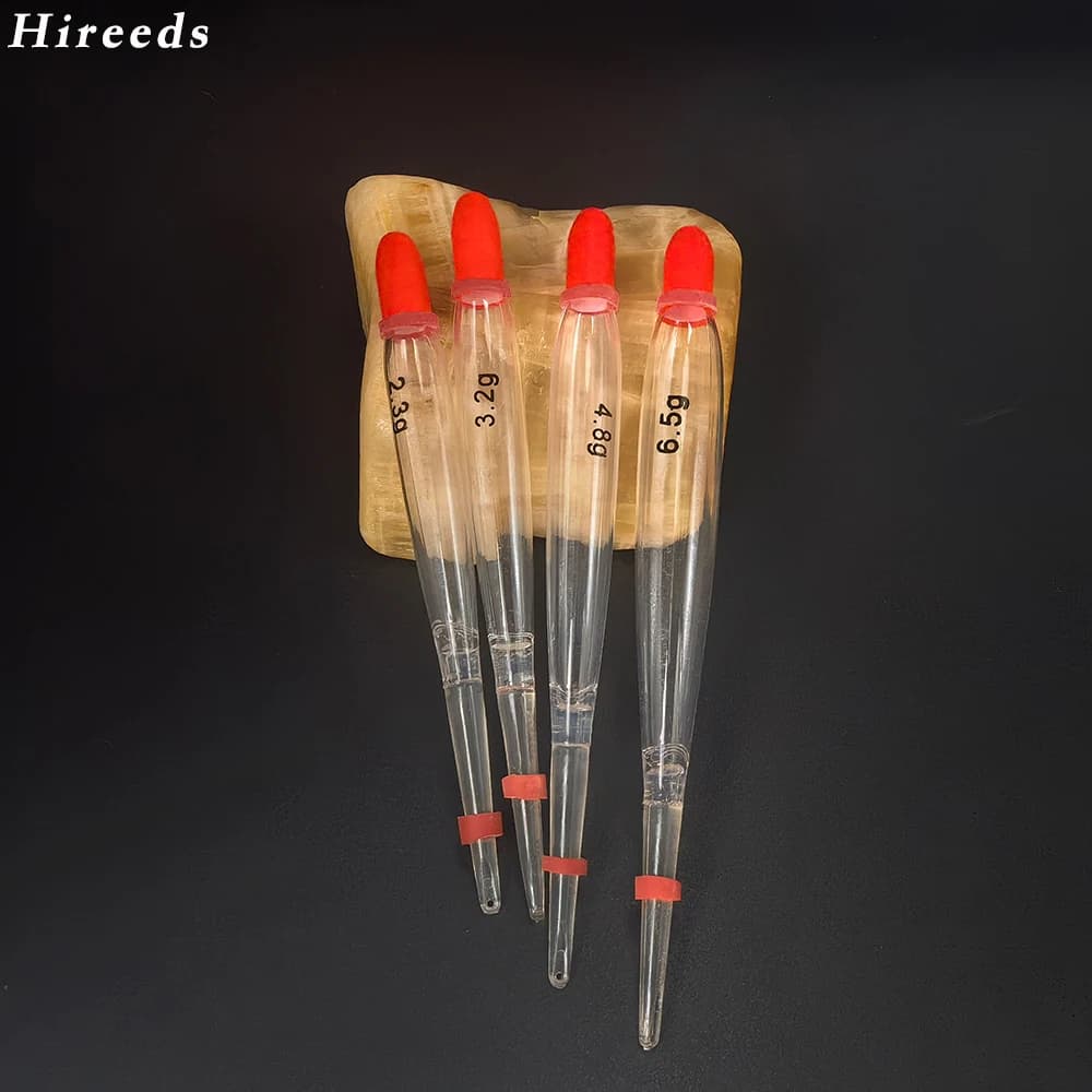 5 flotteurs plastique haute densité transparents accents orange pour pêche à la mouche saumon truite