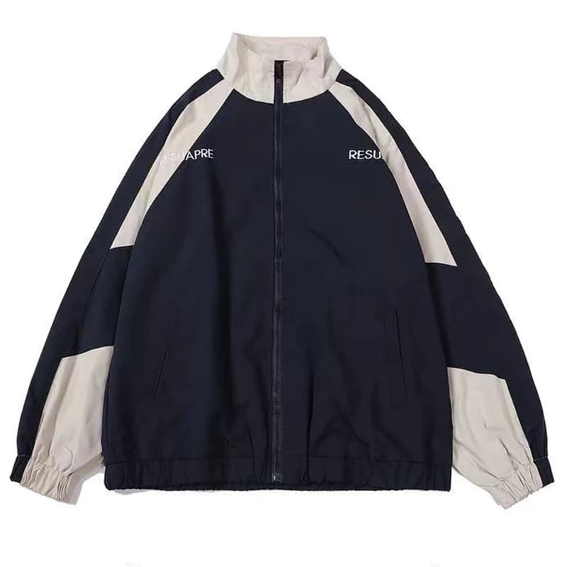 Veste varsity hip hop homme patchwork streetwear printemps automne pêche urbaine tendance