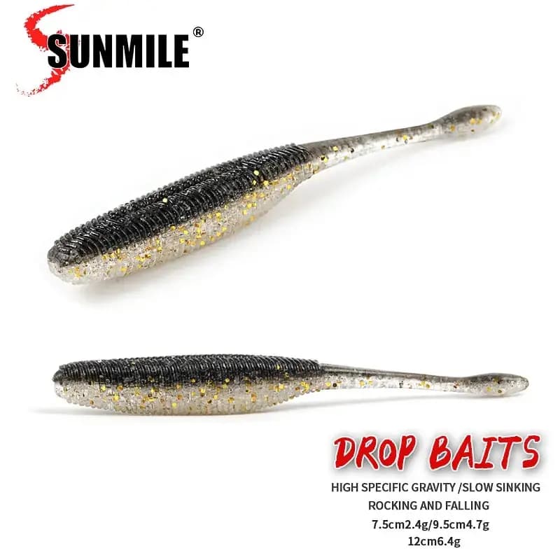 Leurres souples SUNMILE Drop 7.5-11.5cm pour brochet et perche - appâts artificiels vibrants