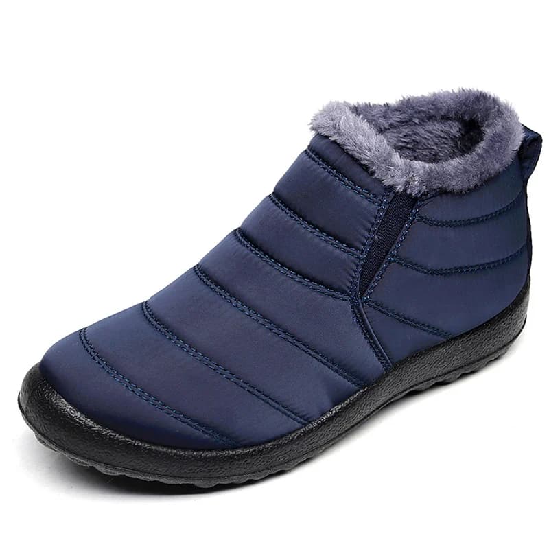 Bottes cheville femme imperméables hiver 2025 - Chaussures fourrées faciles à enfiler pour couple