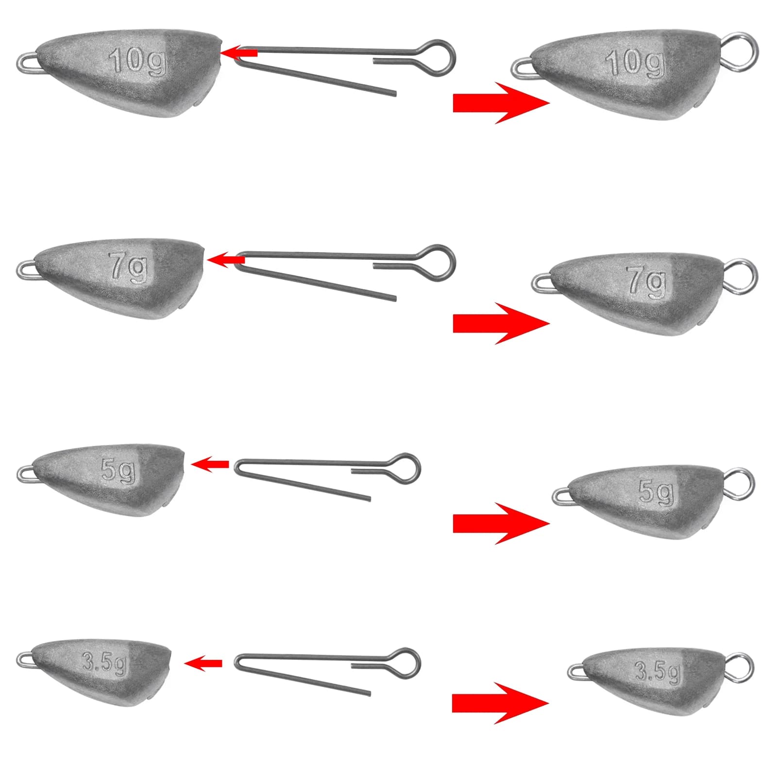 Têtes plombées SAMOLLA 5 pièces pour leurres crank, plombs de pêche pour hameçons