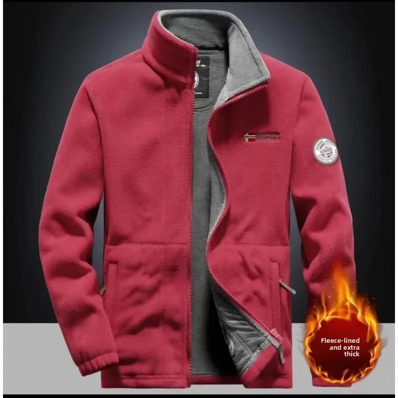 Veste pêche homme printemps automne - Coupe-vent cachemire chaud pour pêche en extérieur