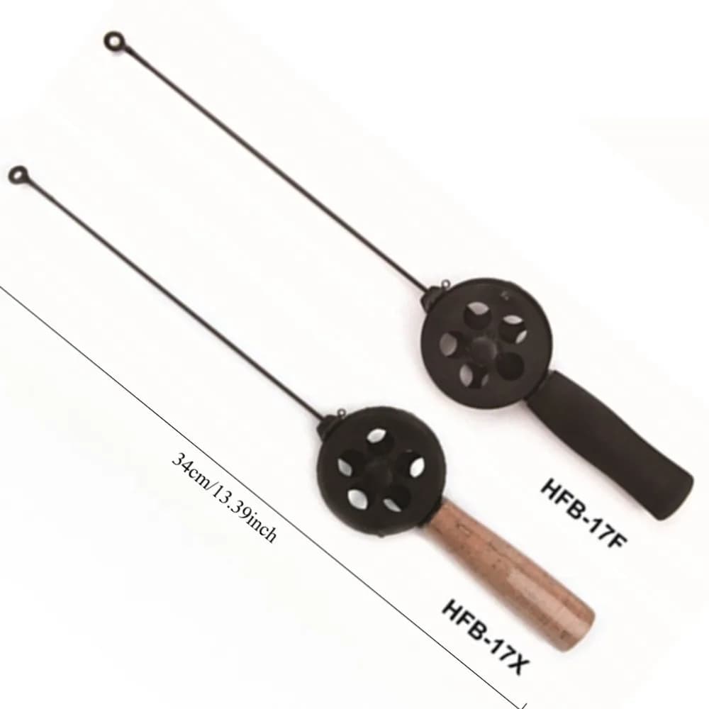 Canne pêche glace mini 34cm avec moulinet portable - Accessoire pêche hiver matériel compact léger
