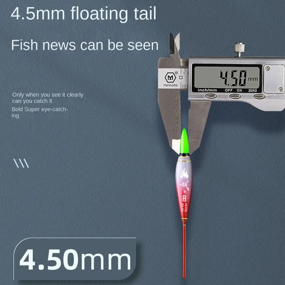 Flotteur indicateur électronique vert pour pêche rocheuse - tube coulissant avec système de détection de touche