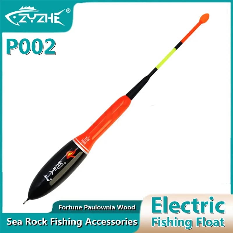 Bouchon de pêche lumineux électrique mer et roche en bois de paulownia résistant avec drift tail