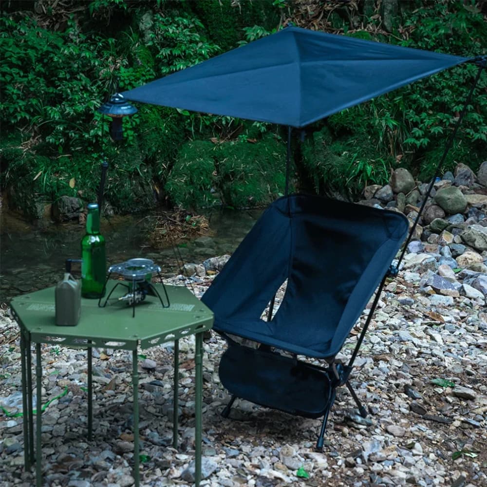 Chaise plage ombrière pliante transat avec pare-soleil pêche camping extérieur détente
