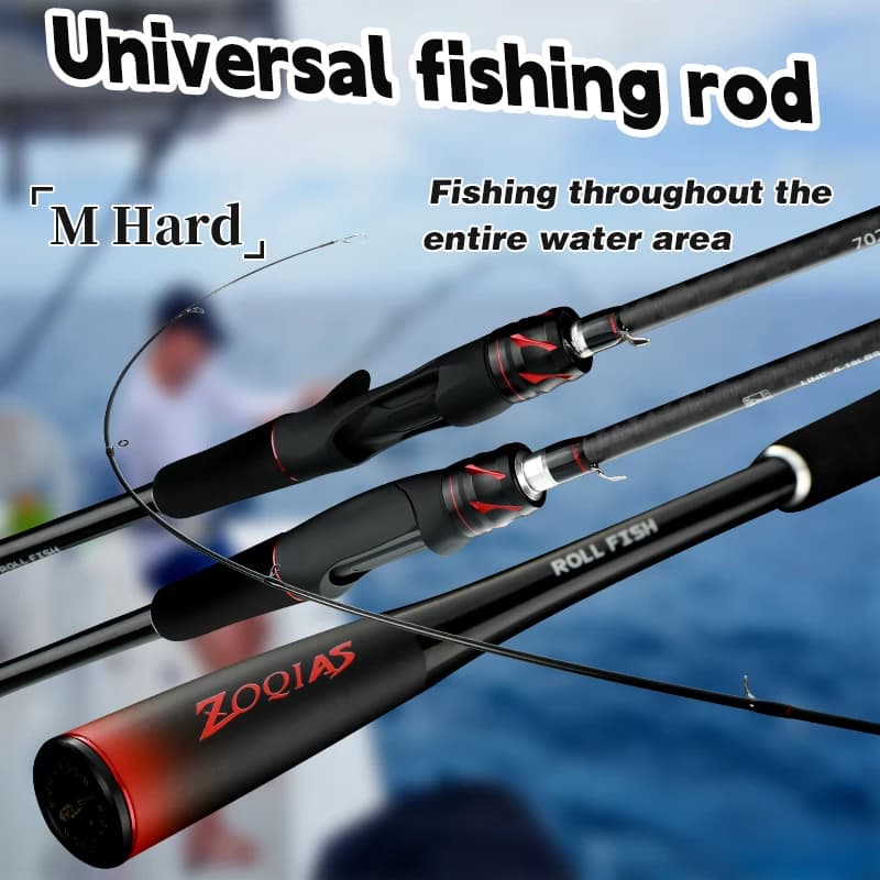 Canne à pêche ROLLFISH Power M Spinning Casting fibre carbone 1.8-2.7m pour bar en eau douce et mer