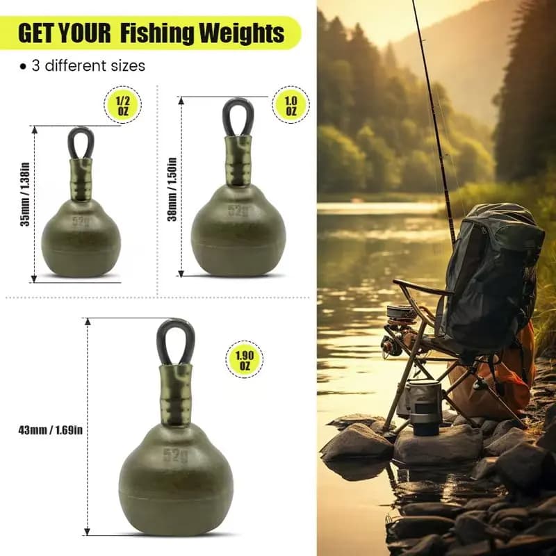 3 plombs pêche pour carpe - Accessoires de pêche poids adaptés pêche à la carpe