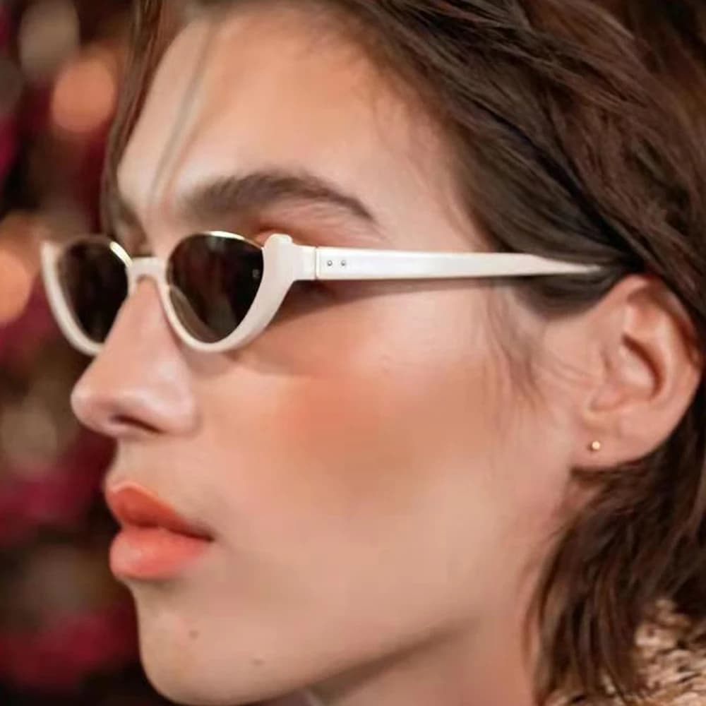 Lunettes de soleil chat vintage petites femmes hommes mode pêche conduite cyclisme demi-monture tendance