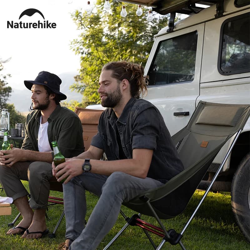 Chaise balancelle Naturehike pour pêche extérieure - Dossier haut, portable et support 120kg