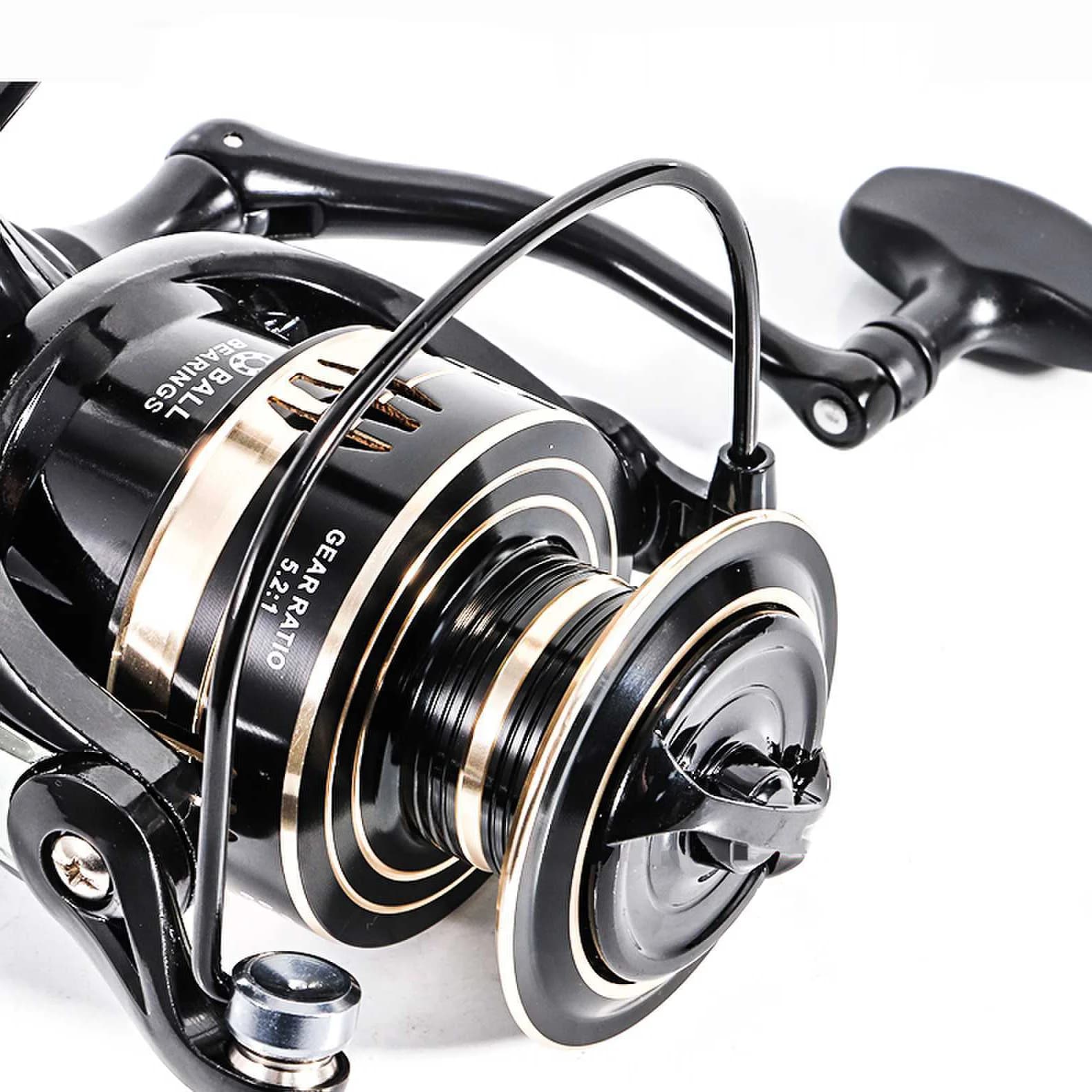 Moulinet de pêche spinning Rooblinos MG pour eau douce et mer, cadre métal ultraléger et roulement fluide haute vitesse