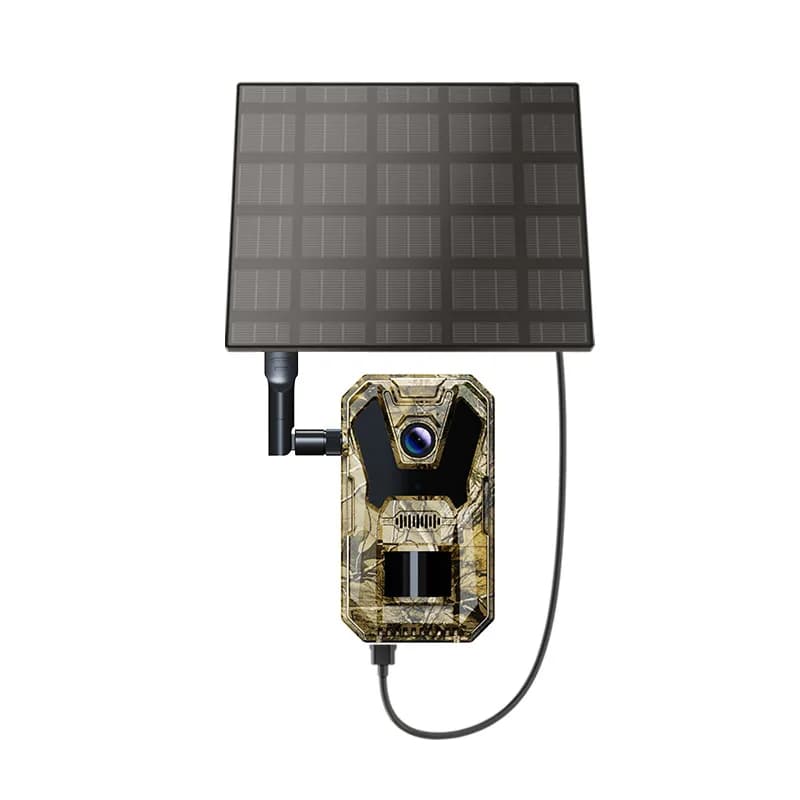 Caméra de chasse 4G solaire HD étanche avec vision nocturne infrarouge et détection de mouvement