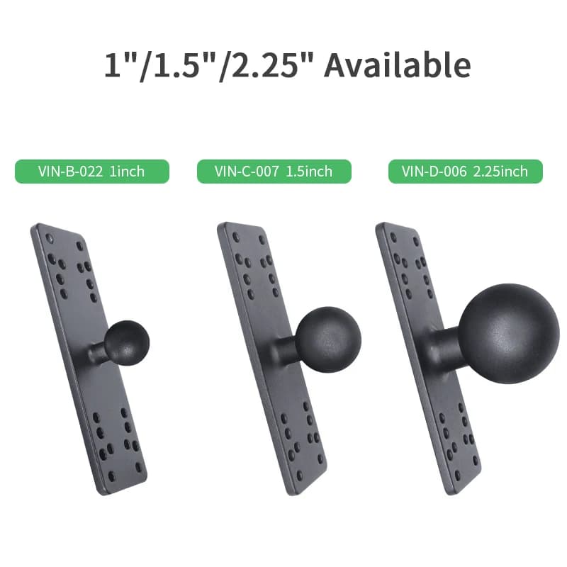 Support VINmounts 1" pour sondeur pêche en aluminium, compatible bras RAM B-Style double embase