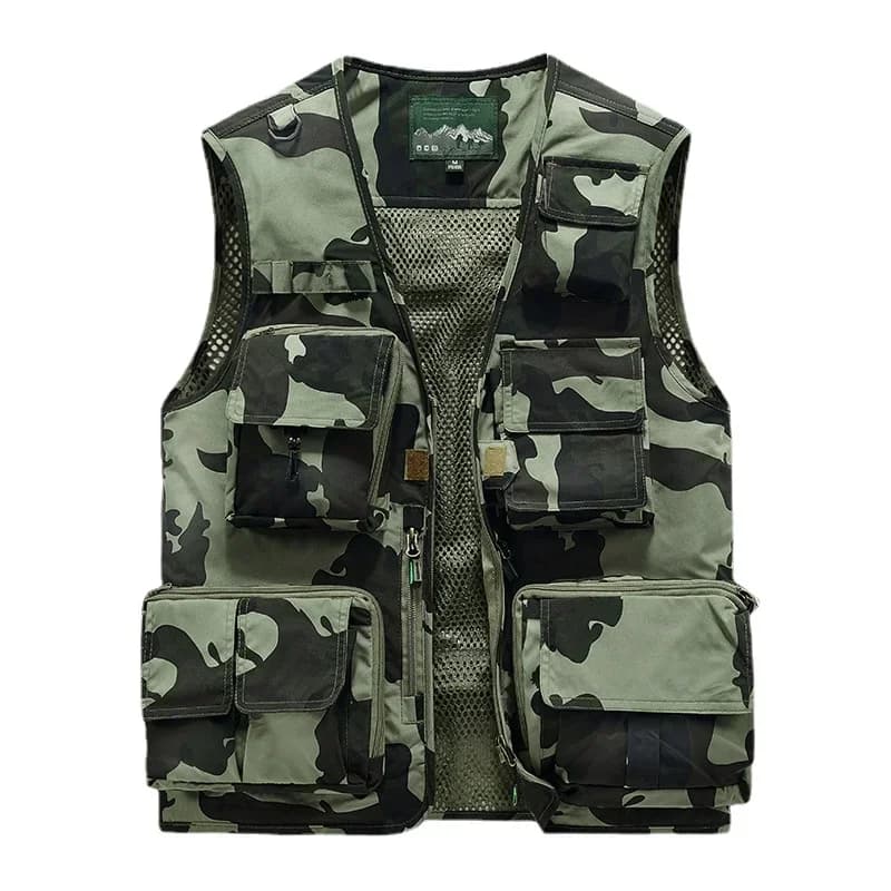 Veste mesh pêche homme 6XL multi-poches - Veste respirante pour photographie et escalade en extérieur