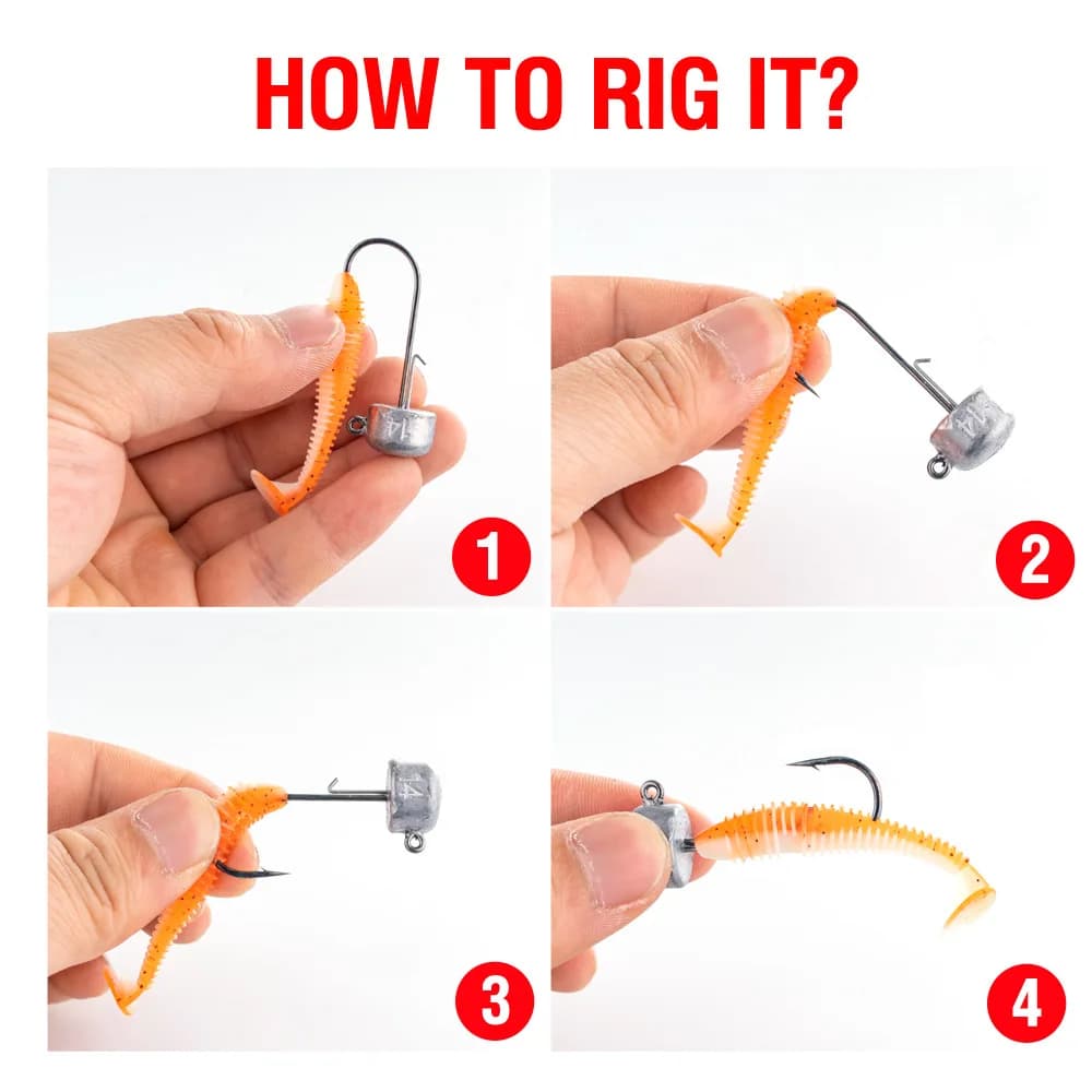 20 hameçons Ned Rig tête champignon 2.5g à 14g - Acier haute teneur en carbone pour leurres souples