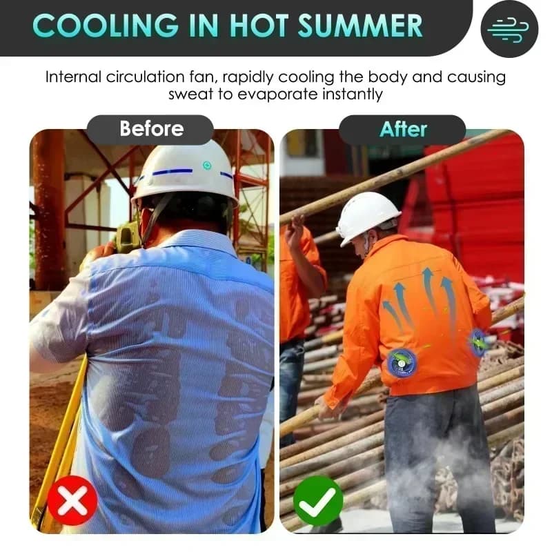 Veste Rafraîchissante avec Ventilateur 5V 3 Vitesses pour Pêche Randonnée et Travail d'Été