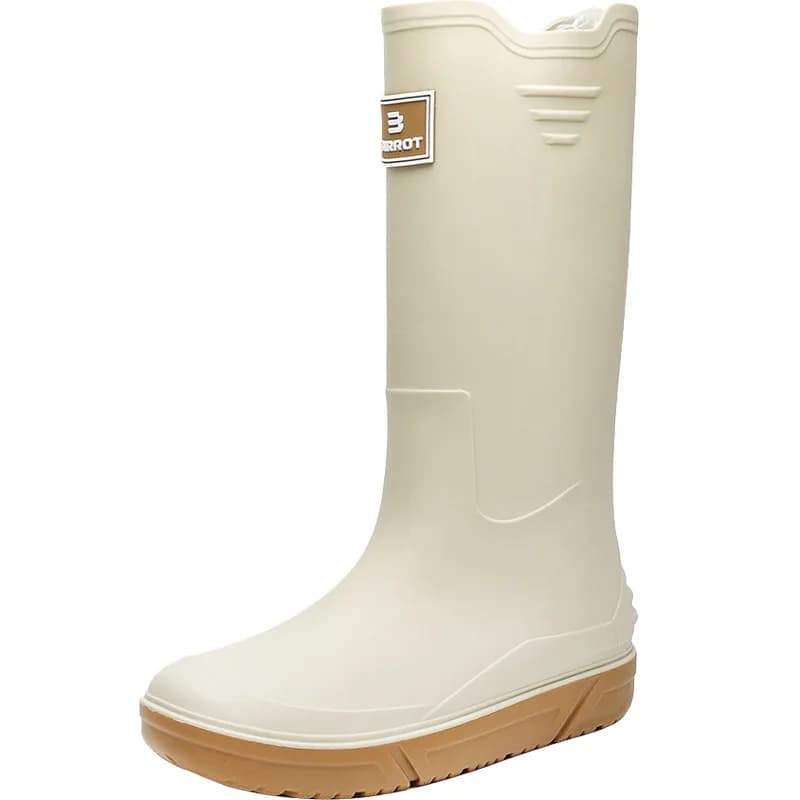 Bottes de pluie hautes hommes PVC confortables slip-on pour pêche camping et travail saison des pluies