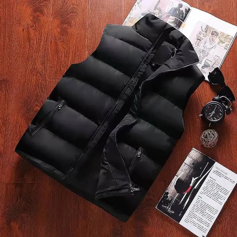 Veste sans manches imperméable hiver pêche, col montant et fermeture éclair, manteau chaud automne pour homme