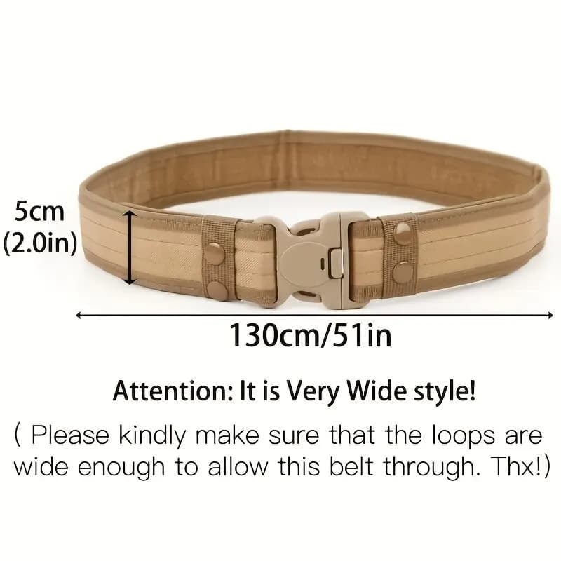 Ceinture tactique camouflage homme extérieur - Large ceinture nylon robuste pour randonnée et travail