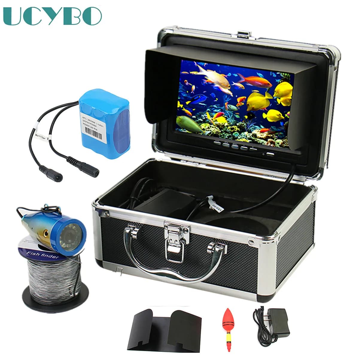Caméra sous-marine HD 7 pouces 1000TVL pour pêcheur - Écran moniteur avec LED blanches et gros flotteur