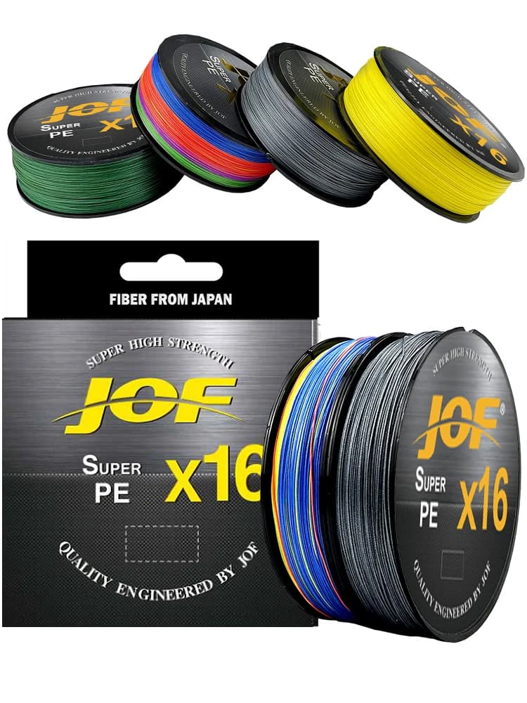 Ligne tressée JOF X16 16 brins 500M haute résistance 25-100LB - Multifilament PE ultra-souple et durable