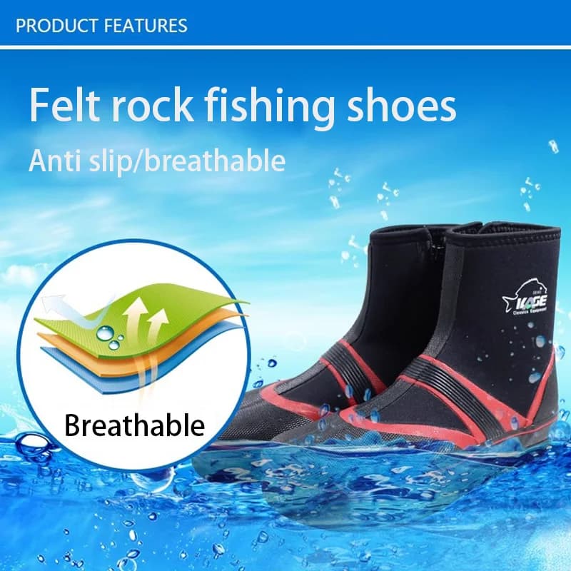 Chaussures de pêche à la mouche Outdoor Unisex Rock, bottes waders imperméables respirantes, semelle anti-dérapante à pointes