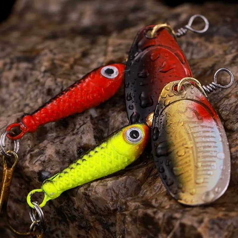 Leurre cuiller métal spinner bait 9g avec hameçon triple pour pêche de la carpe et carnassiers
